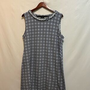 Talbots Elegant Black and White Sleeveless Dress Size XL